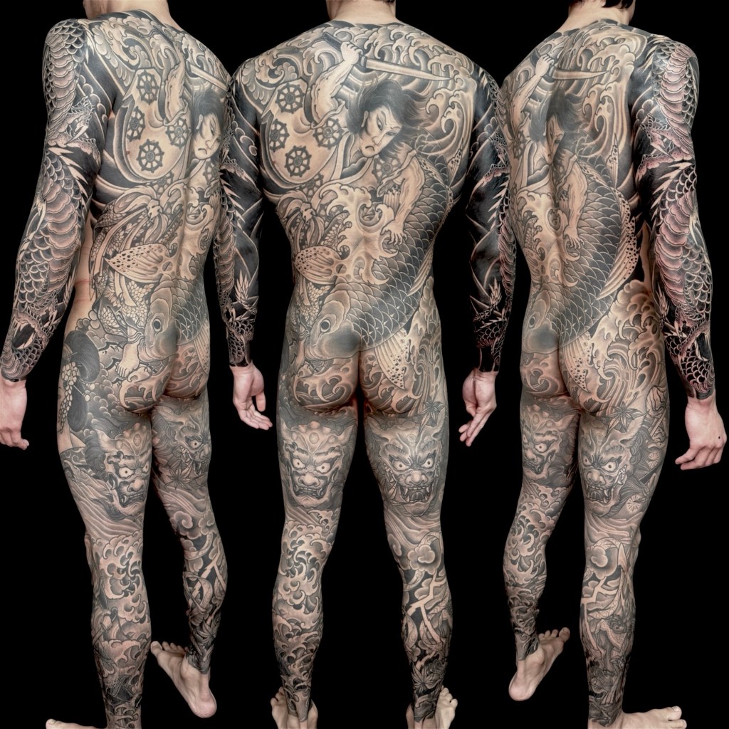 Black and grey bodysuit 